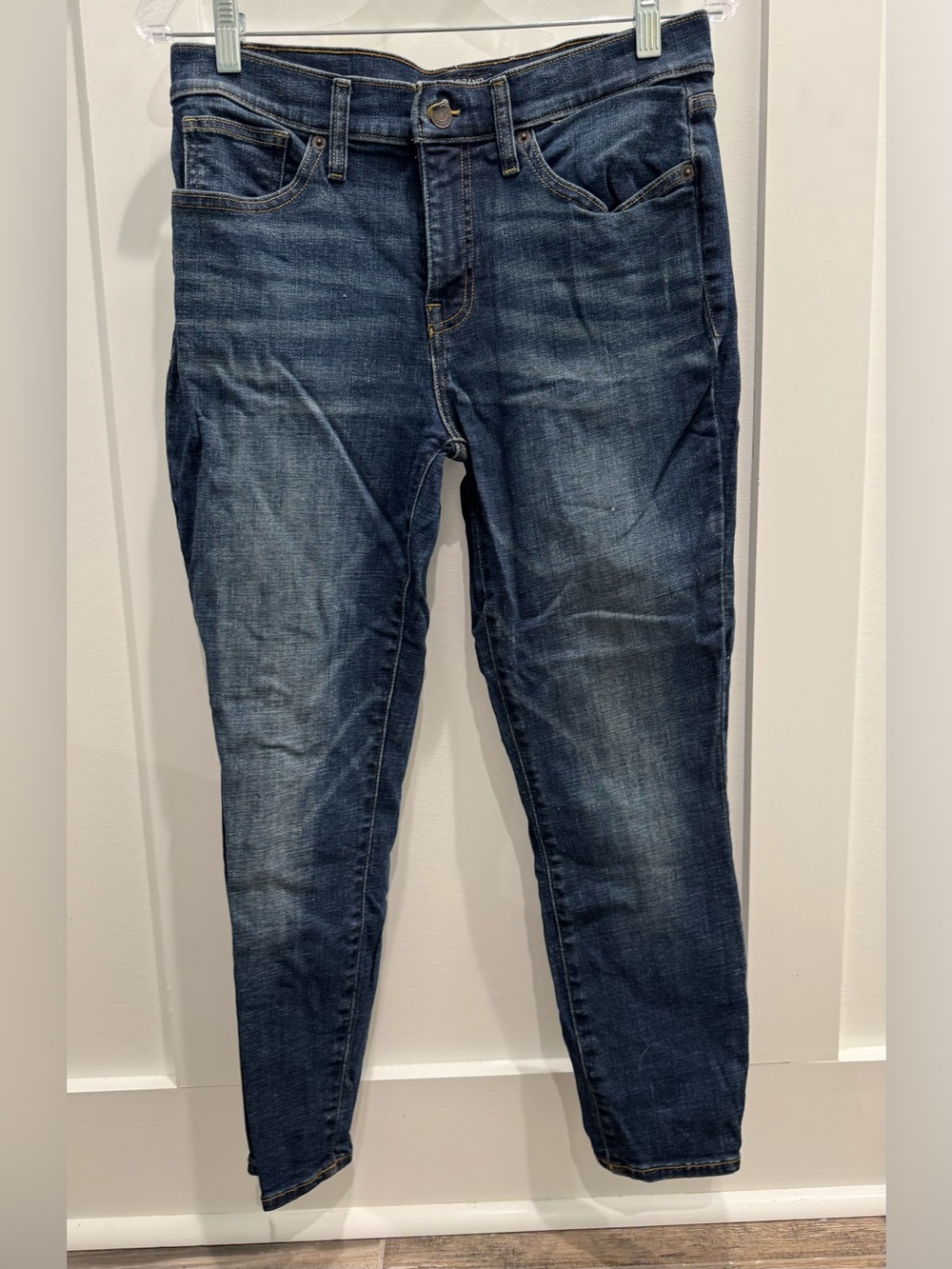 Lucky Brand Ava Mid Rise Crop Women's Skinny Jeans in Dark Blue Wash Size 8
